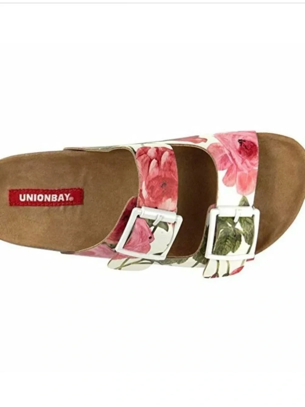 Two Strap Buckled flat slide sandal by Union Bay Melissa